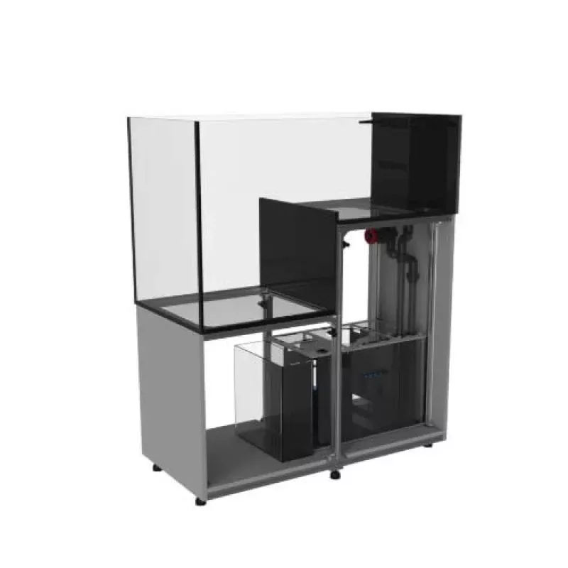 112 Gallon Peninsula Drop Off Aquariumw/ White Stand – Full Package – Fiji Cube