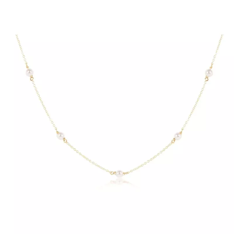 17 Choker Simplicity Chain Gold – 4mm Pearl