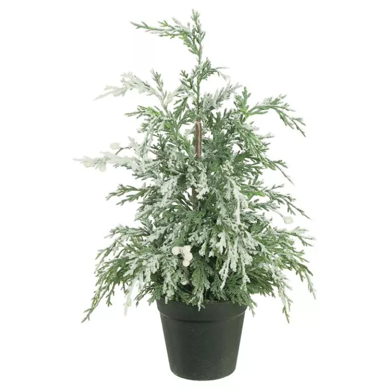 18H Snowy Pine Tree in Pot White/Green
