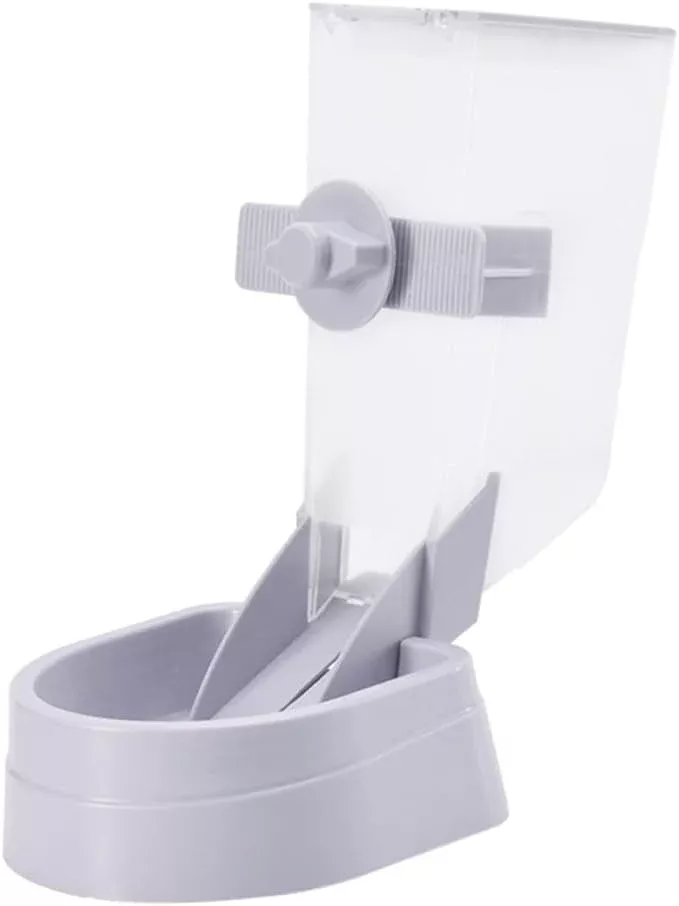 1pc Hanging Pet Bowl Automatic Cat Feeder Dog Food Container Gray -tip Design for Smooth Dispensing for Crates and Cages for Pets