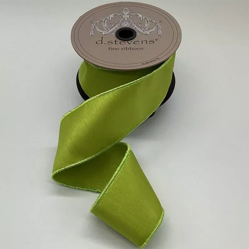 2.5 x 10 yds Faux Dupion, Lime