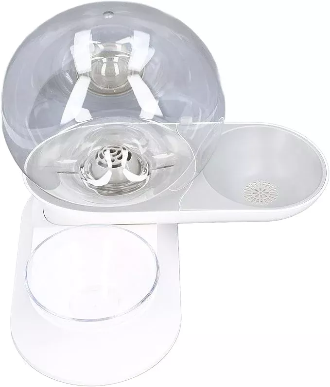 2.8L Pet Water Dispenser Shape Automatic Drinking Fountain Waterer Feeder Bowl Dispenser Automatic Cat Feeder Dog Feeder for Cats Dogs Puppy Non Slip Design(Grey)(Gray)