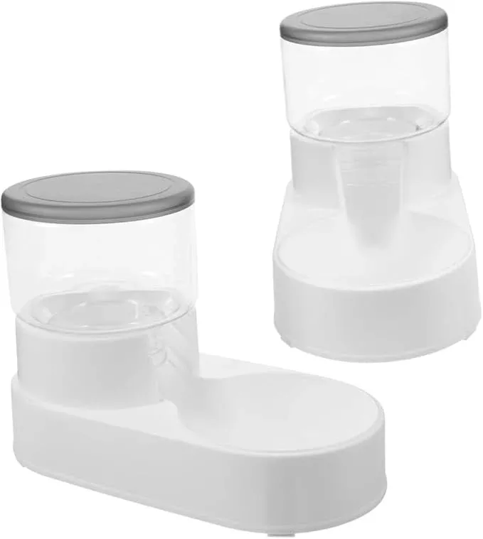2pcs Automatic Pet Feeder Dispenser Cat Water Dispenser Gravity Feed No Spill Water Bowl for Cats Dogs