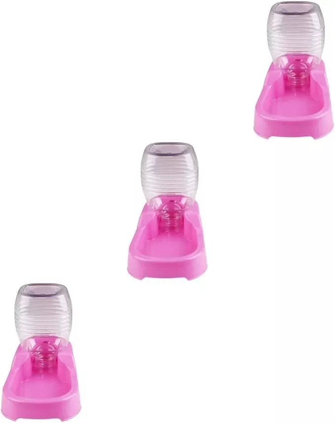 3pcs Pet Water Feeder Bowl for Dogs and Puppies Non- Design Smooth Safe Materials for Home and Pet Shops Color