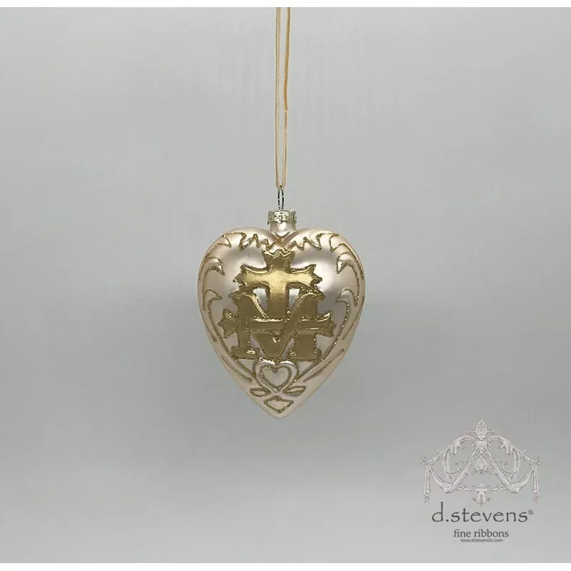 4 Glass Heart Shaped Crest, Platinum