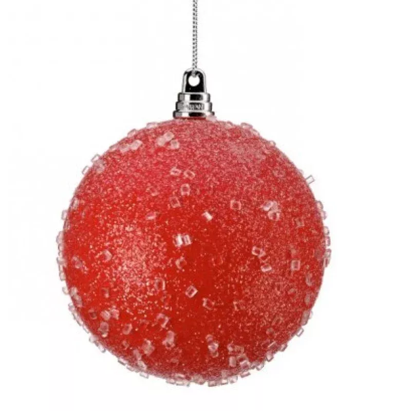 4 Vacuum Plate Matte Sugar Iced Ball Ornament