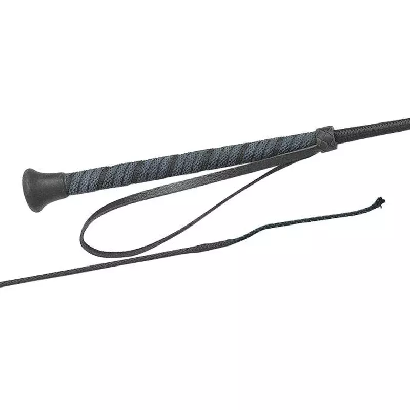 90Cm Black Dressage Whip Nylon Cover Fleck