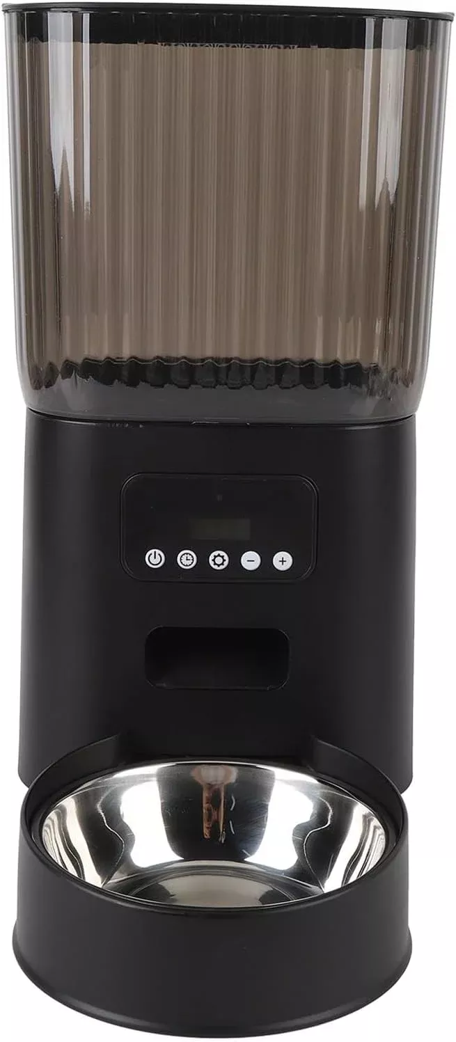 Automatic Cat Food Dispenser, Sturdy Plastic Automatic Cat Feeder Timed Feeding for Indoor for Dog (Single Bowl)