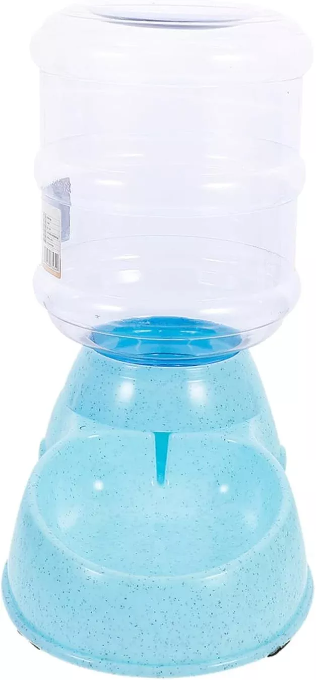 Automatic Pet Feeder Large Capacity 3.8l Dog Cat Water Bowl Dispenser -Slip Base Easy to Assemble Blue