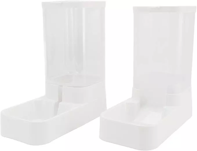 Automatic Pet Feeder and Water Dispenser, Gravity Food and Water Bowl Set with Non Slip Base for Small Medium Large Dogs Cats, 1 Gallon Capacity