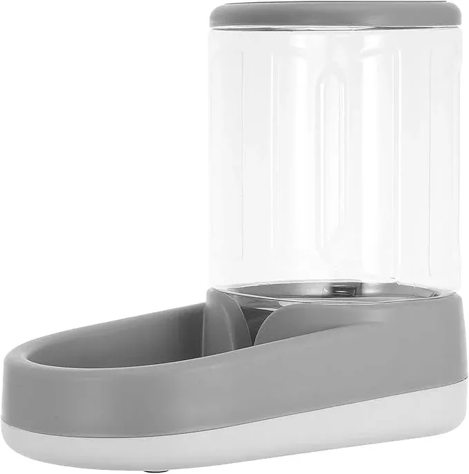 Automatic Pet Feeder and Water Dispenser Set, Extra Large Capacity Dog Food and Water Bowl, Spill-Proof Drinking Station for Cats and Small to Large Dogs, Elegant Gray