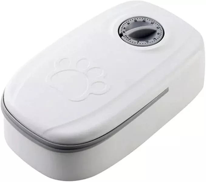 Automatic Pet Feeder with Timer - Large Capacity Electric Dog & Cat Food Feeder with Double Dish Bowl(Single Pink)