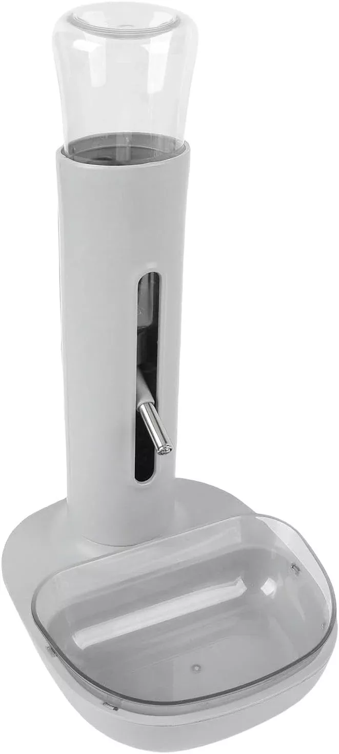 Automatic Pet Standing Water Dispenser Feeder, Large Capacity Comfortable Feeding Portable Adjustable Height Dog Standing Water Food Dispenser for Home(Blue) (Gray)
