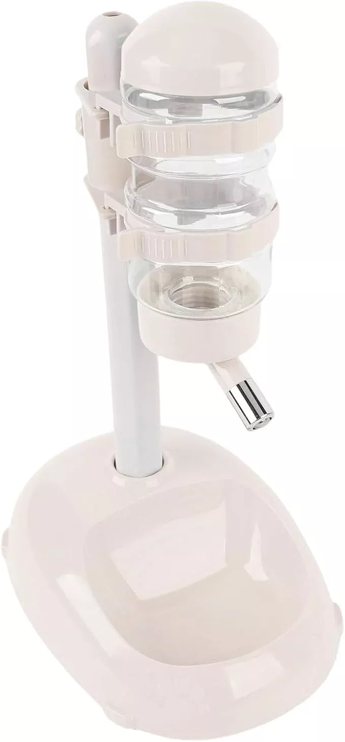 Automatic Standing Water Dispenser Bowl, Height Adjustable 500ml Capacity Pet Feeder with Rod Structure Promote Better Hydration for Puppy (GLOGLOWsax1c08pf2-11)