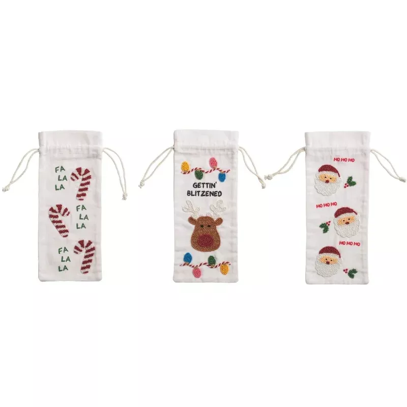 Beaded Wine Bags|Blitzen&Candy Cane&Santa
