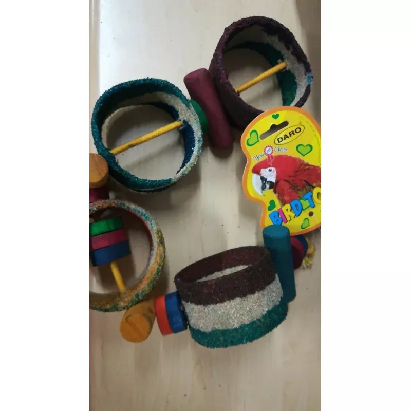 Bird Toy Sand Rings On Rope Large