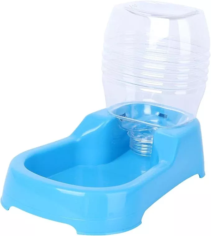 Blue Pet Water Feeder Bowl Creative Automatic Drinking Tool for Dogs and Puppies Stable Design for Home Use Smooth Surface for Easy Cleaning