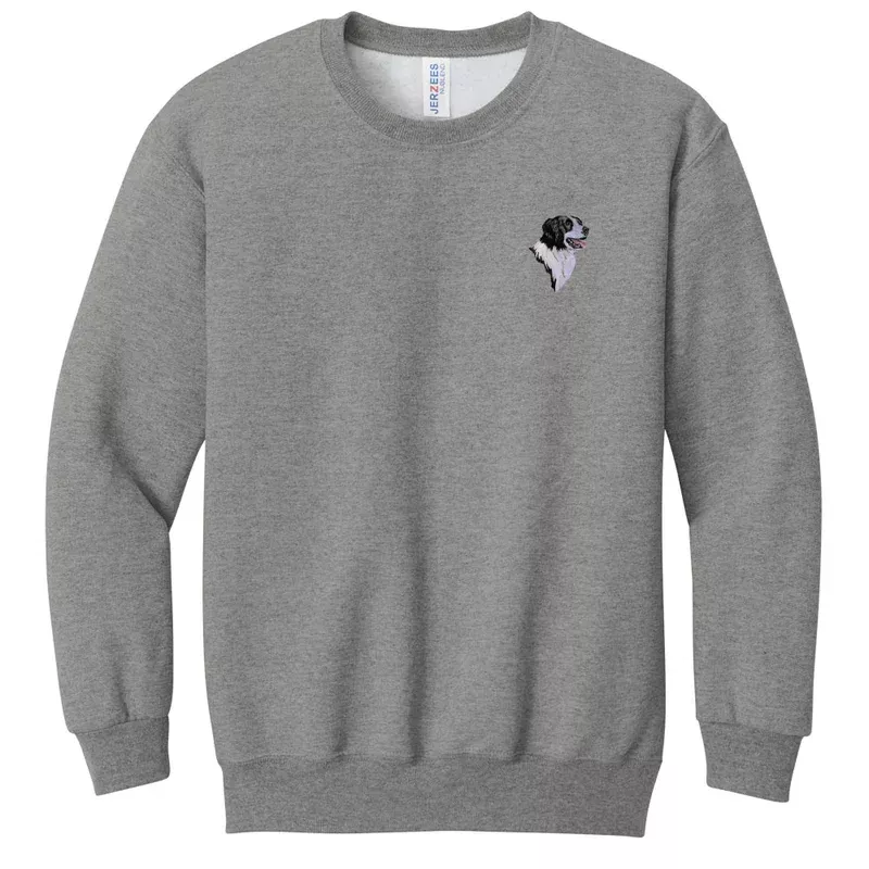 Border Collie Embroidered Youth Crewneck Sweatshirt