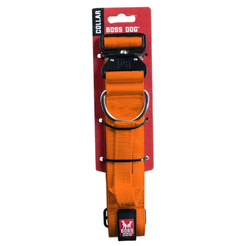 Boss Dog Tactical Dog Collar 17-22 Orange 1.5in