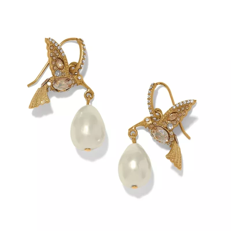 Brighton Trust Your Journey Pearl Hummingbird French Wire Earrings