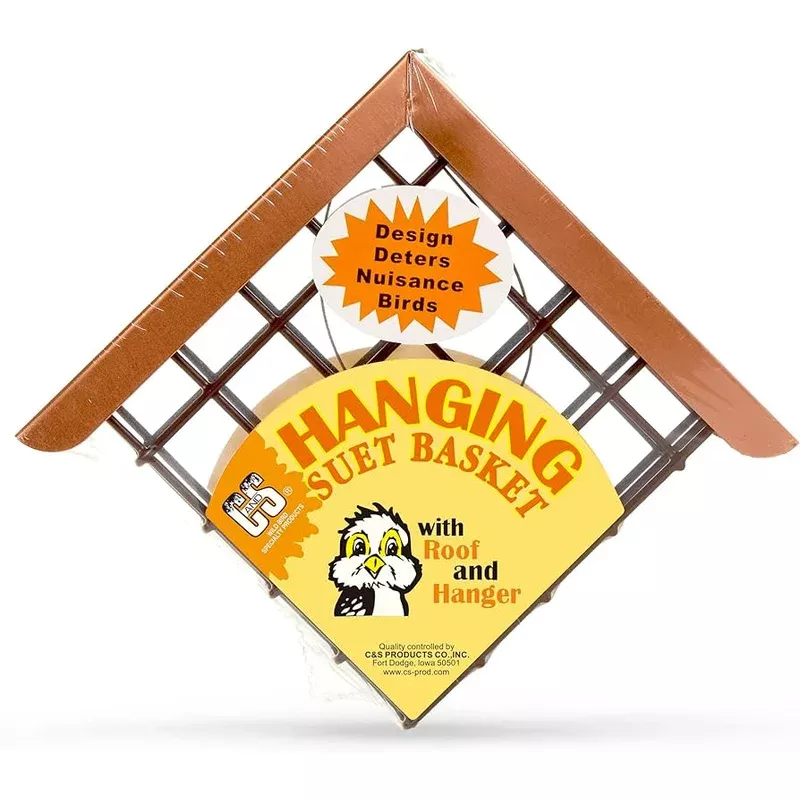 C&S Hanging Cake Suet Bird Feeder with Roof