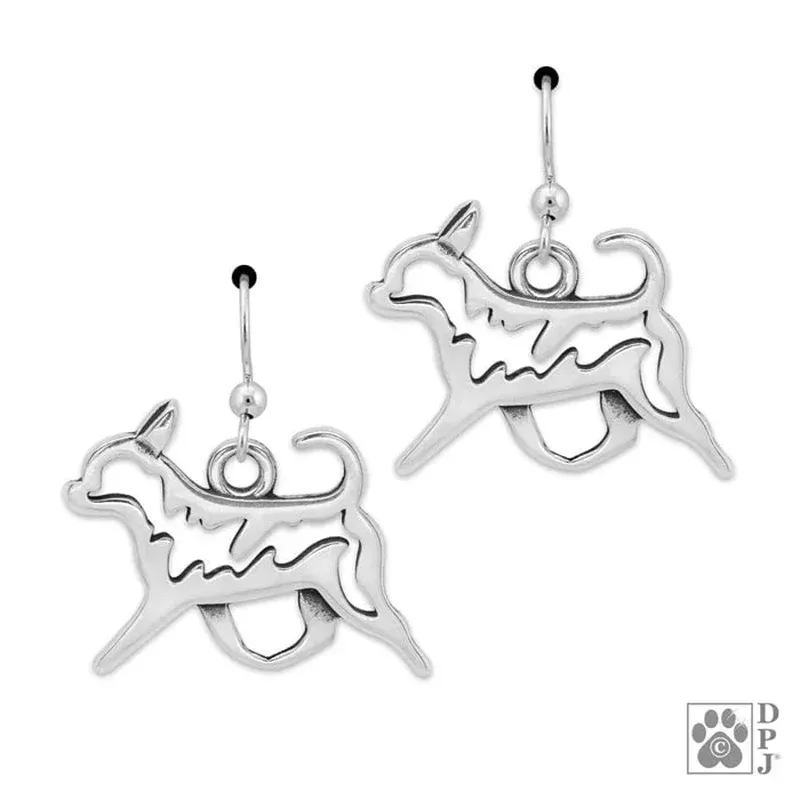 Chihuahua Gaiting, Sterling Silver Earrings