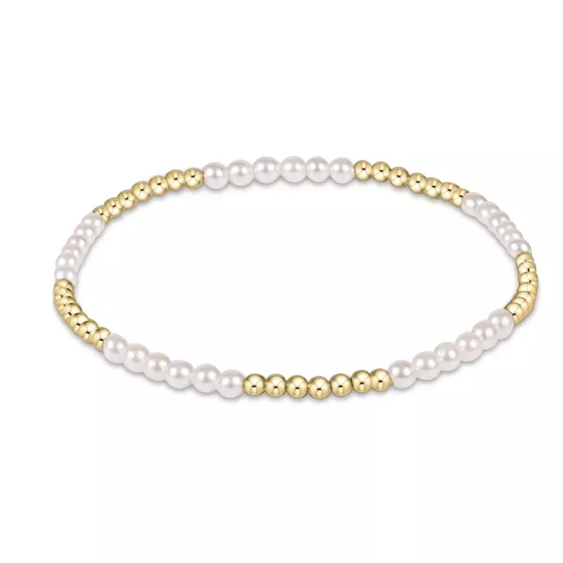 Classic Blissful Pattern 2.5mm Bead Bracelet – 3mm Pearl