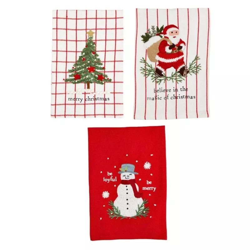 Classic Christmas Embroidered Towels