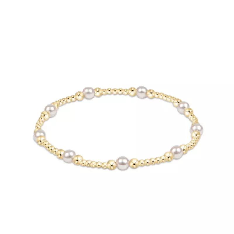 Classic Purpose Pattern 4mm Bead Bracelet – Pearl