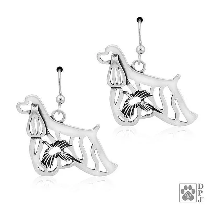 Cocker Spaniel w/Pheasant, Earring