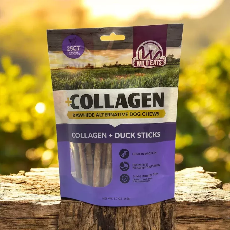 collagen +duck sticks 25 ct natural dog chews