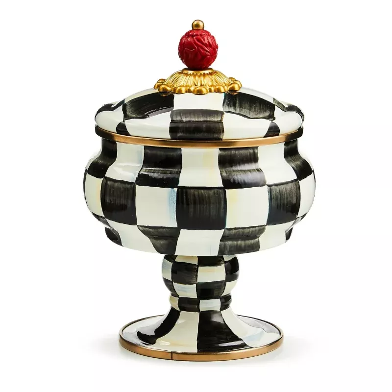 Courtly Check Enamel Curiosity Pot