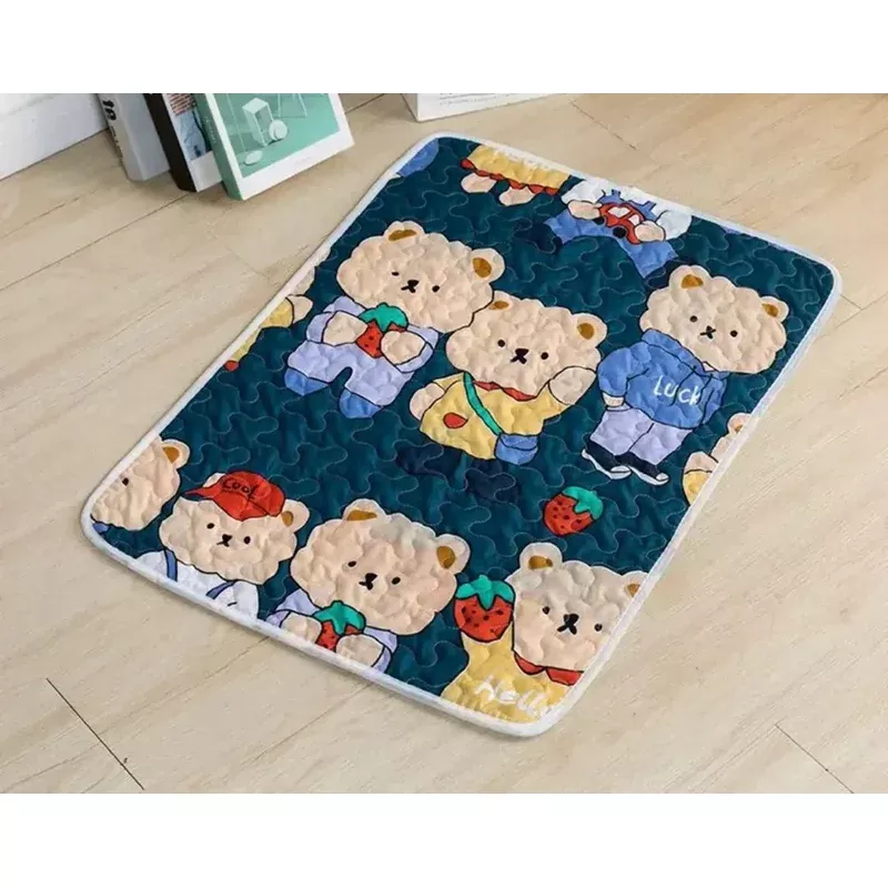 dog mat slip resistant blue bears