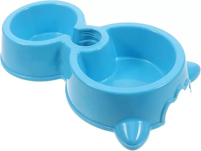 Dog Water Dispenser with Dual Bowls Automatic Pet Feeder for Dogs Cats Self Watering System with Material Compatible with Water Bottles for Puppies and Kittens