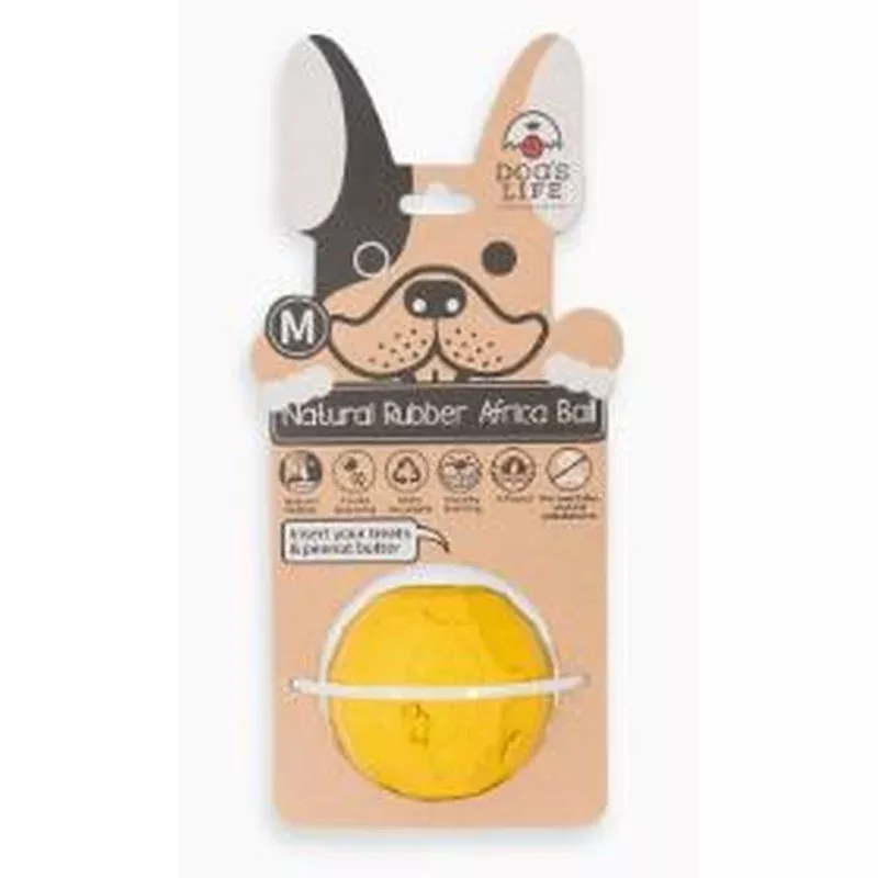 Dogs Life Natural Rubber (S) Yellow Dog Toy