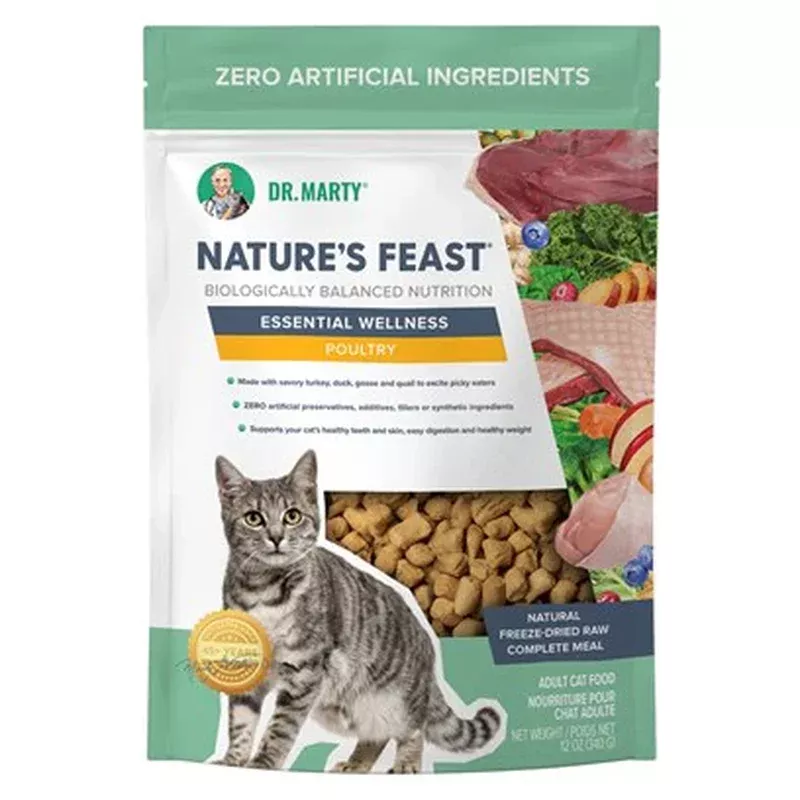 Dr. Marty Nature’s Feast Essential Wellness Poultry Freeze Dried Raw Cat Food 5.5oz