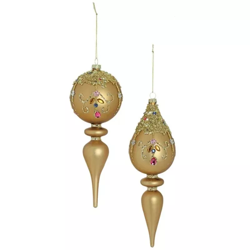 Dripping Jewel Finial Ornament- Sold Individually