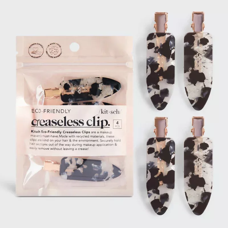 Eco-Friendly Creaseless Clips|Black Terrazzo
