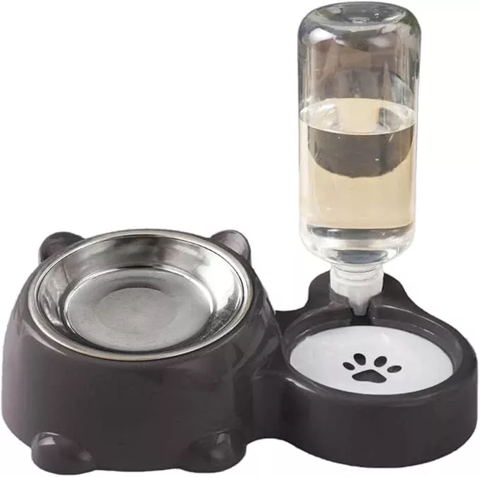 Elevated Feeder Automatic Water Supply Systems Detachable Metal Bowl Slip Base for Pet Pet Feeders with Integrated Water