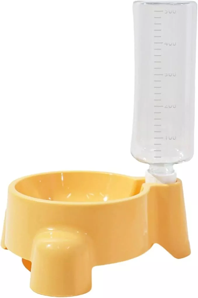 Elevated Pet Feeders with Removable Bottle 500ml Automatic Water Dispenser Cat Dogs