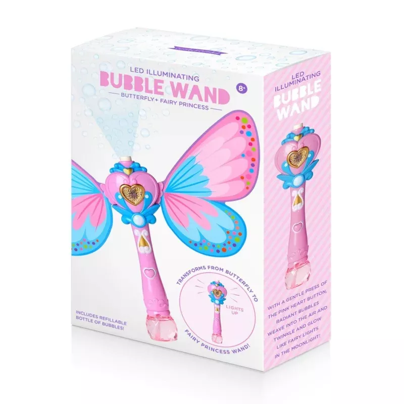 Fairy Butterfly LED Illuminating Bubble Wand BlowerIn Gift Box