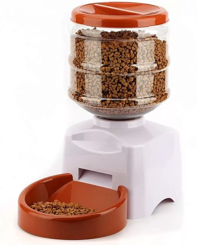 feeders Automatic Feeders Automatic Pet Feeder Fountain Voice Message Recording LCD Screen Dogs Cats Food Dispenser Bowl Dog Cat Smart