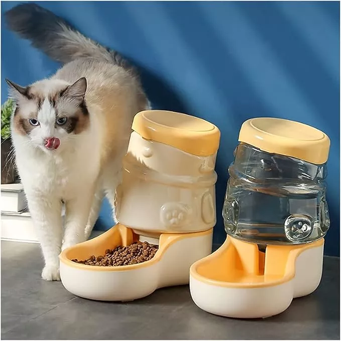 Fountain Automatic Pet Food Feeder and Water Dispensers Dog Set 3.2L Gravity No Spill Water Dispenser and Feeder for Small Medium Dog Pets Pet Water Dispenser