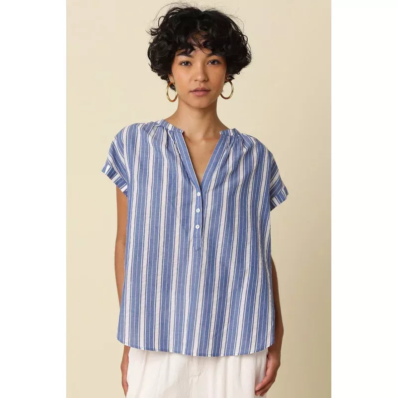 Gail Stripe Short Sleeve Shirt