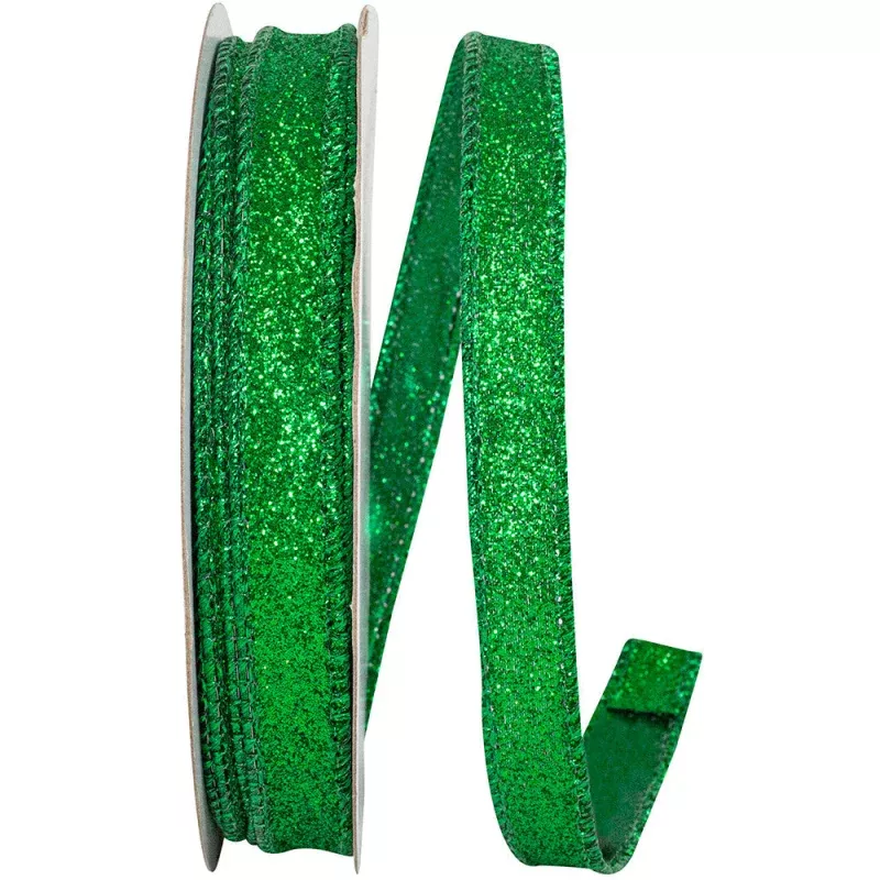 Glitter Metallic Lame Glamour Wired Edge – Emerald