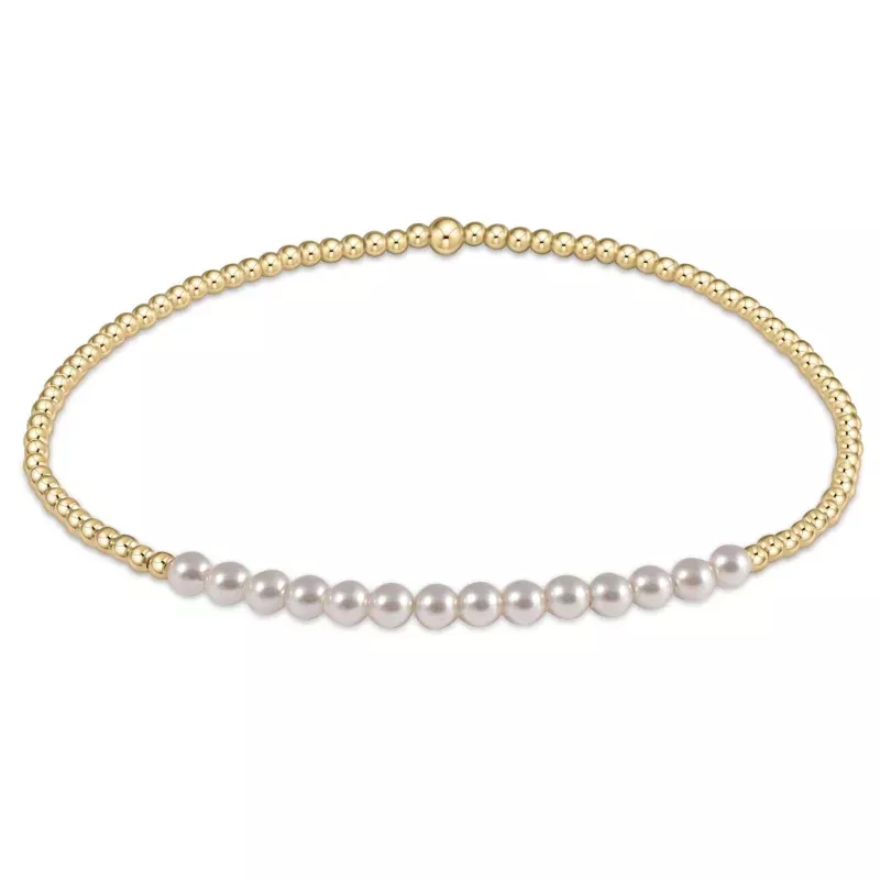 Gold Bliss 2mm Bead Pearl Bracelet