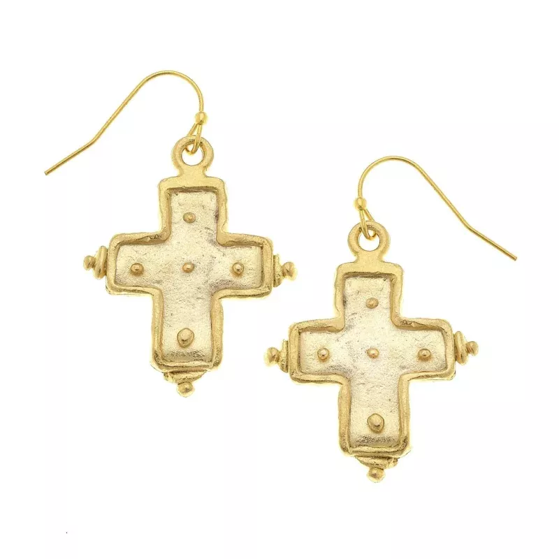 Gold Cross Earrings