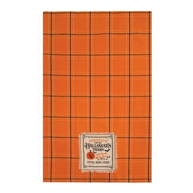 Halloween Tavern Plaid Towel