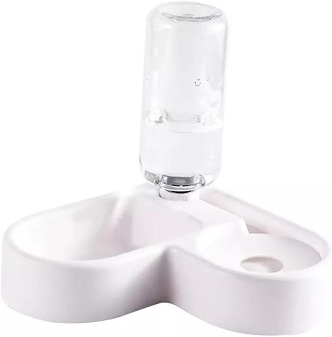 HANABASS Automatic Pet Water Feeder and Food Dispenser White Safe Engineering Design Smooth Unique Feature for Dogs and Cats