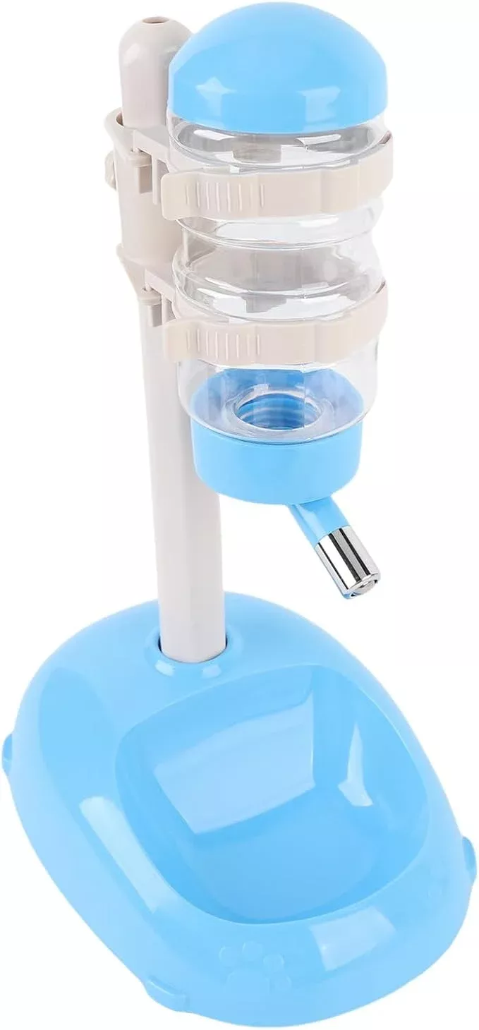Haofy Elevated Water Dispenser for Pets with Height Adjustable 500ml Automatic Feeder Capacity and Easy to Clean Anti Leakage and Design for Puppies Ideal for Home, Travel and Training (L)